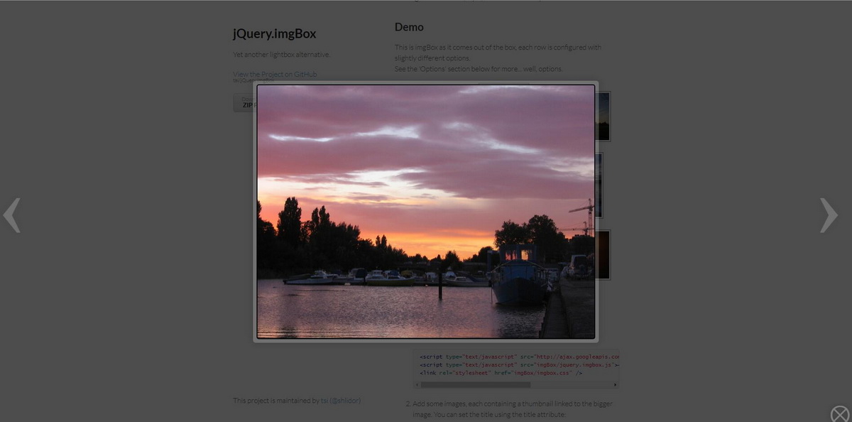 jQuery imgBox是一个点击放大和浏览图片的插件