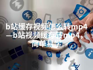 b站缓存视频怎么转mp4—b站视频缓存转mp4，简单易学-2345资源网 - 精品建站资源与技术分享平台