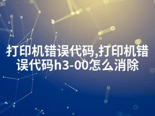 打印机错误代码,打印机错误代码h3-00怎么消除-2345资源网 - 精品建站资源与技术分享平台