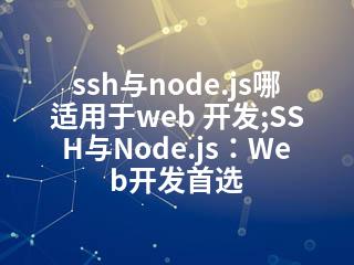 ssh与node.js哪适用于web 开发;SSH与Node.js：Web开发首选-2345资源网 - 精品建站资源与技术分享平台