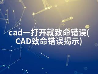 cad一打开就致命错误(CAD致命错误揭示)-2345资源网 - 精品建站资源与技术分享平台
